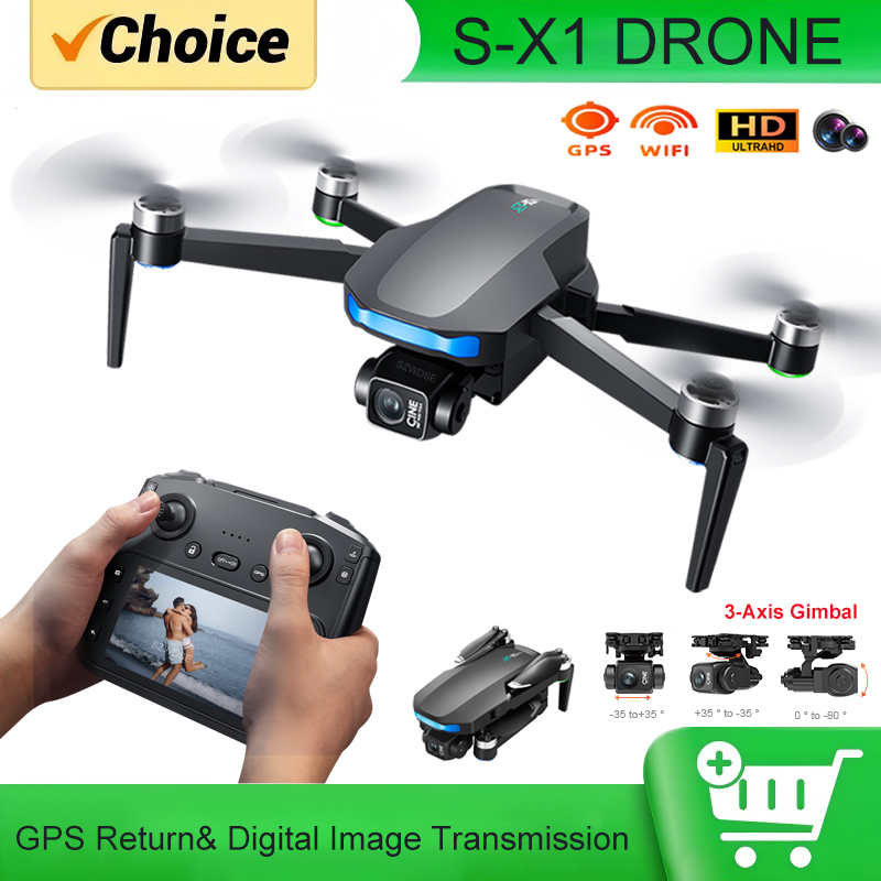 S-X1 MAX GPS Drone with 3-Axis - Drone Gimbal 3 Axis ulasan dan harga
