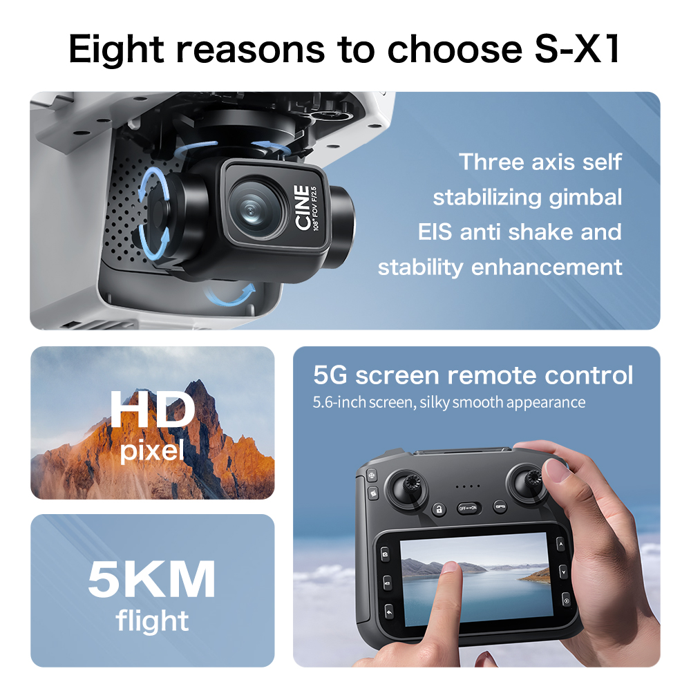 S-X1 MAX GPS Drone with 3-Axis - Drone Gimbal 3 Axis ulasan dan harga