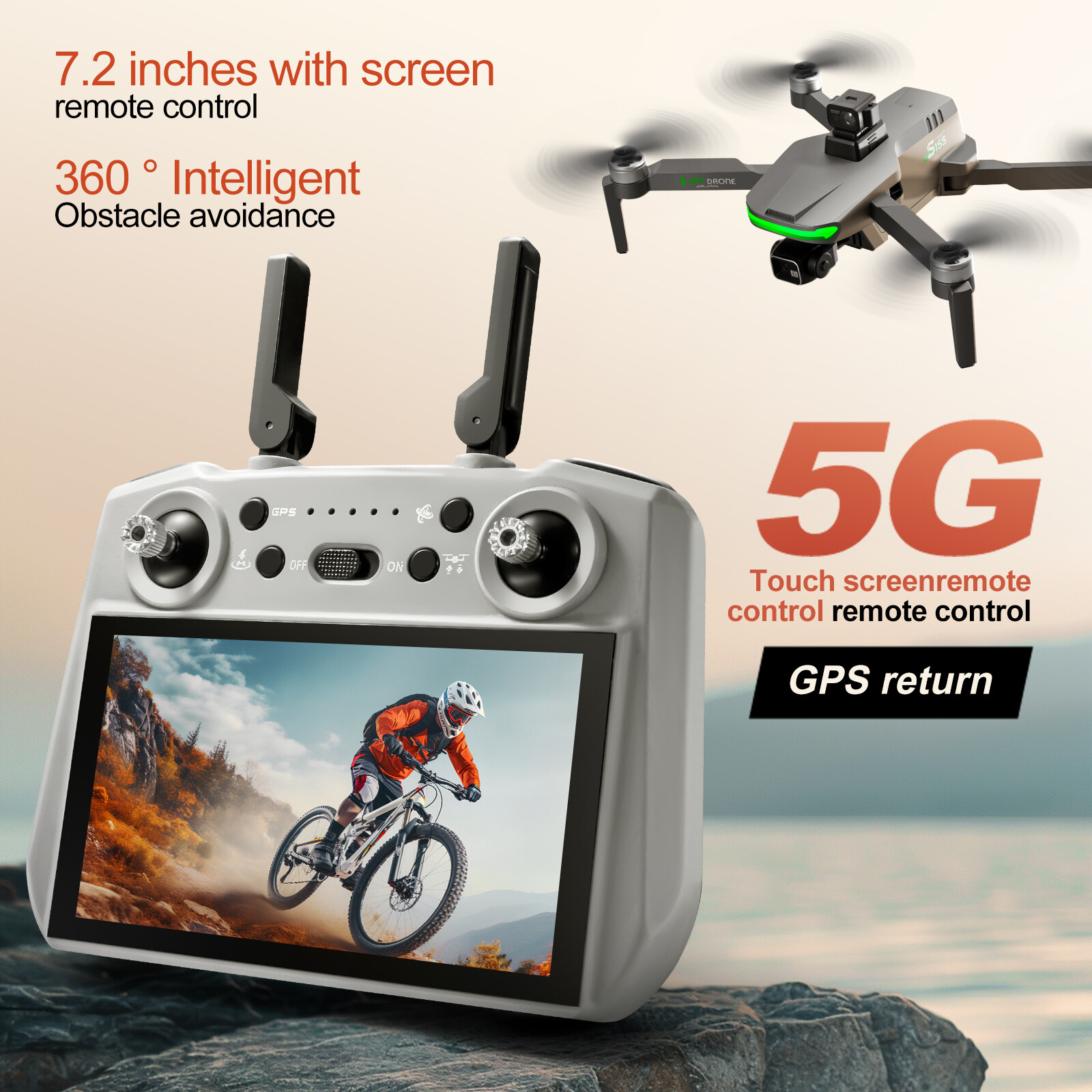 S155 MAX Drone GPS WIFI 3KM FP - Drone Gimbal 3 Axis ulasan dan harga